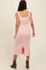 Light Pink Ribbed Square Neck Sleeveless Crop Skirt Set sold by Pinkblush