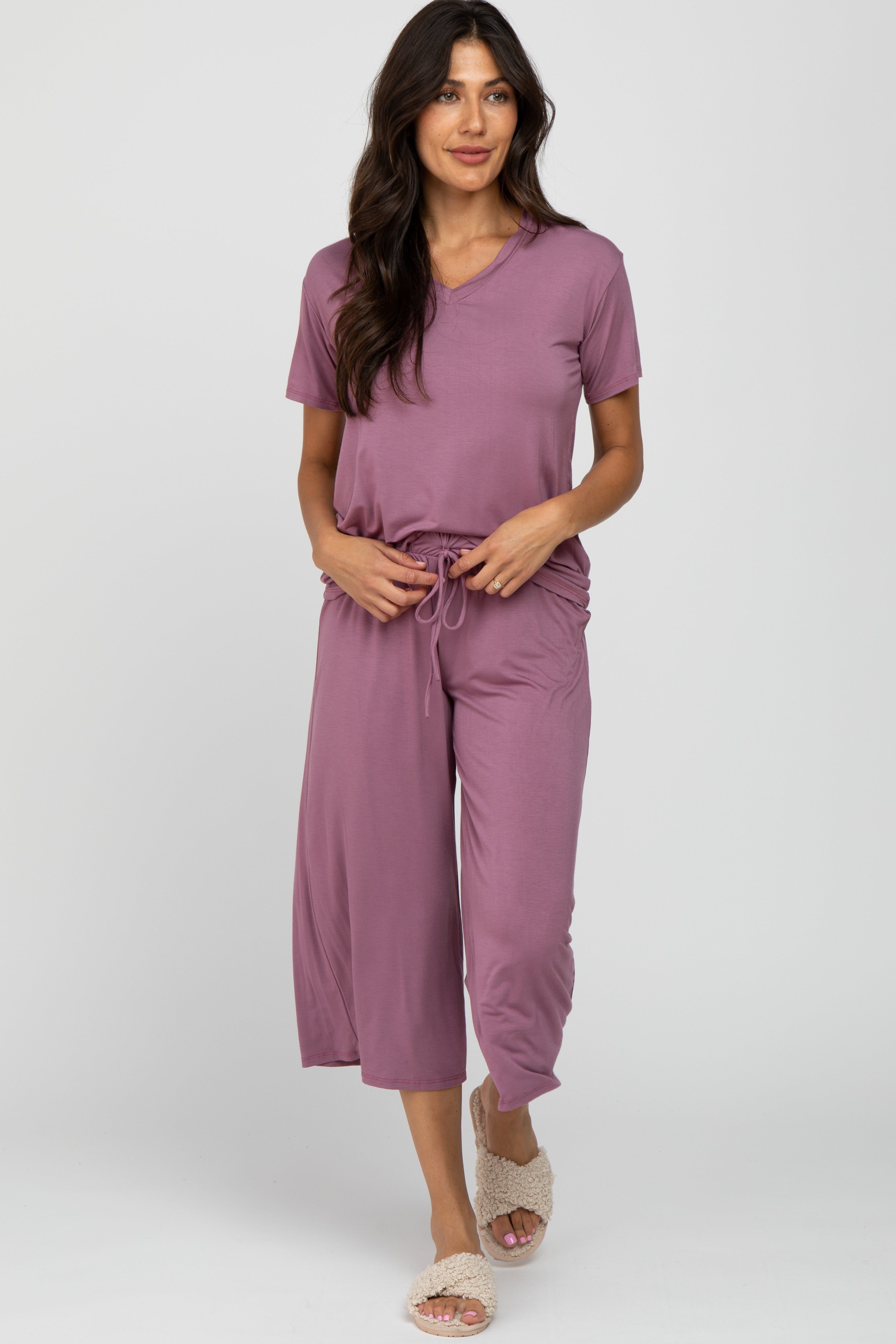 Mauve V-Neck Sleep Set sold by Pinkblush product image thumbnail 2