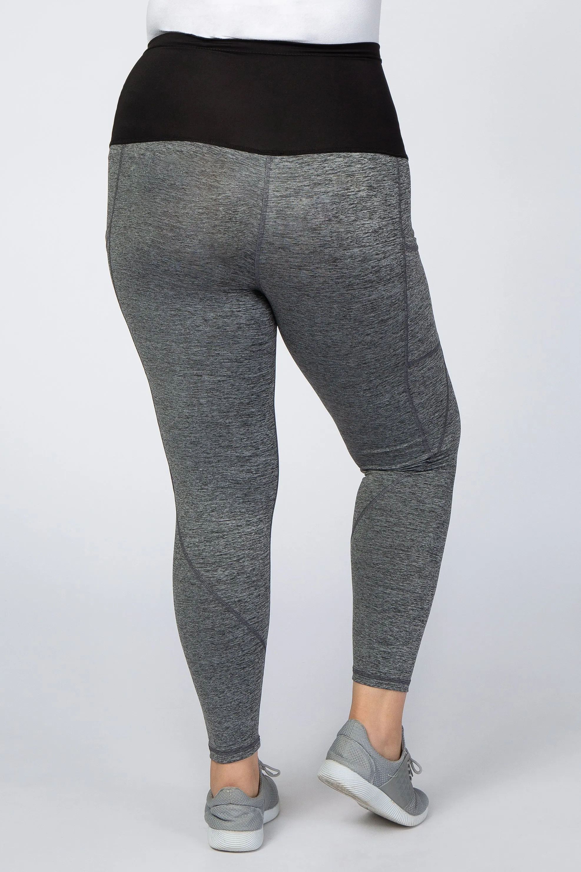 Black Marled Maternity Plus Leggings sold by Pinkblush product image thumbnail 5