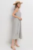 Grey Striped Tie Strap Maxi Dress sold by Pinkblush