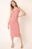 Mauve Ribbed Ruffle Shoulder Side Slit Midi Dress sold by Pinkblush