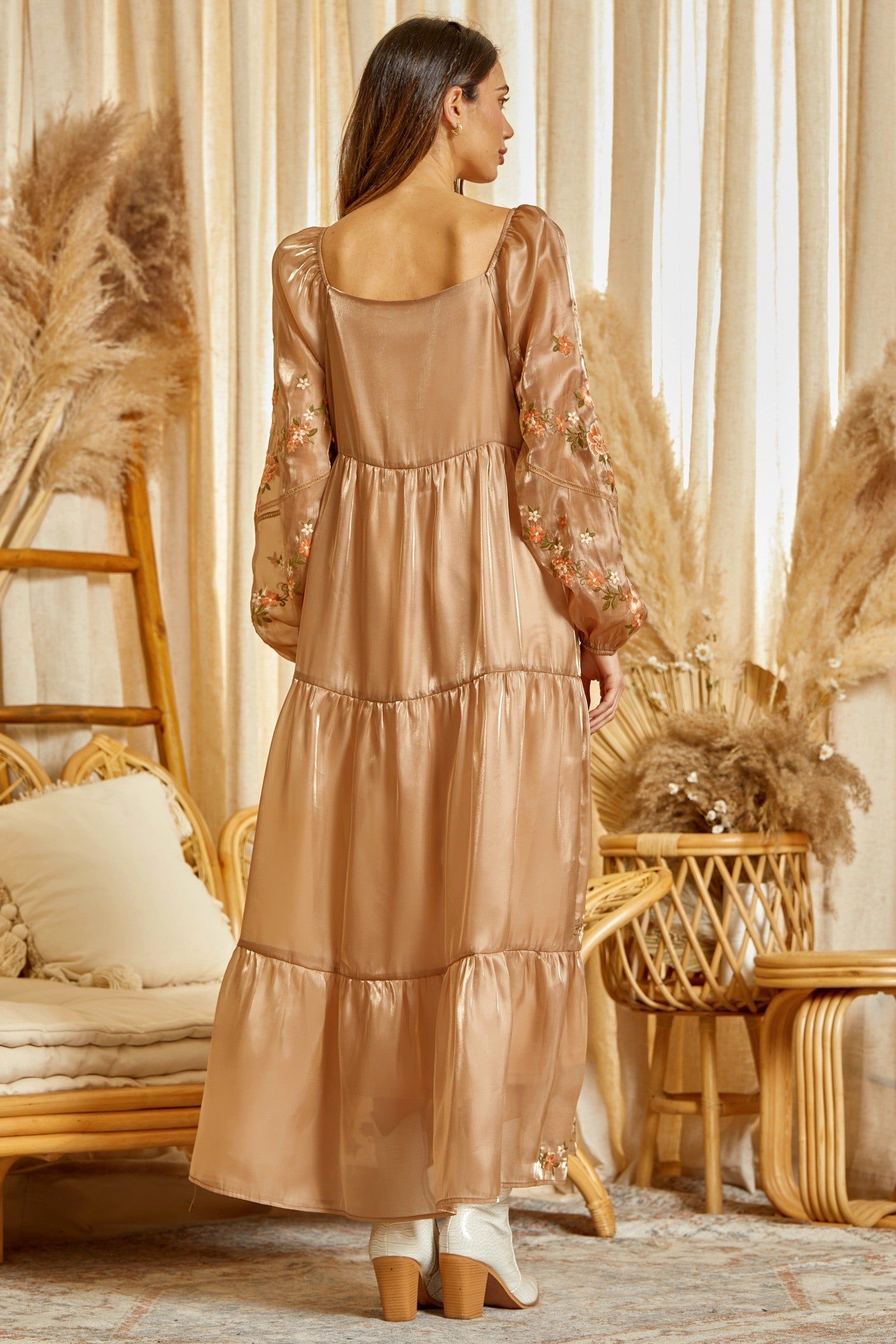 Mocha Floral Maxi Dress sold by Pinkblush product image thumbnail 3