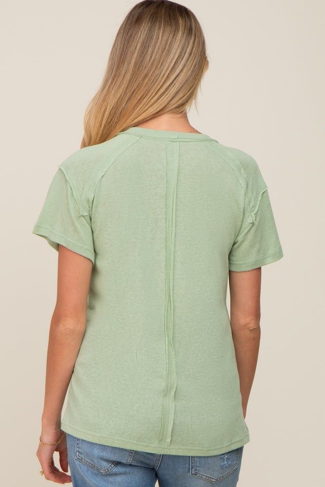 Light Olive Raw Hem Maternity Tee sold by Pinkblush product image thumbnail 3