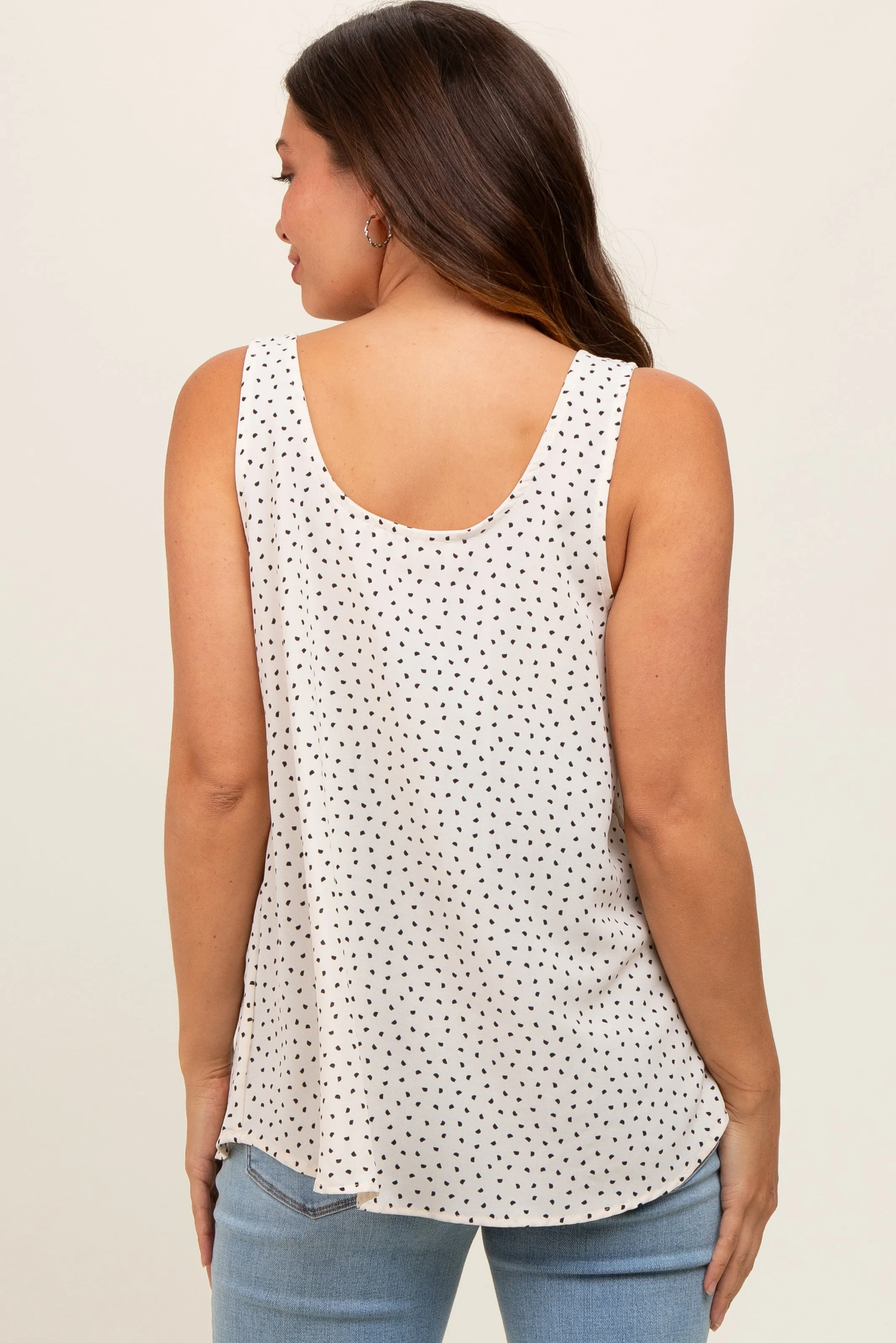 Cream Dot Print Knotted Strap Maternity Top sold by Pinkblush product image thumbnail 4