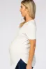 Ivory Ribbed Round Hem Maternity Top sold by Pinkblush
