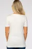 Ivory Ribbed Round Hem Maternity Top sold by Pinkblush