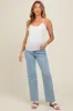 Light Blue Relaxed Straight Leg Maternity Jeans sold by Pinkblush