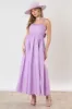 Lavender Scalloped Trim Cutout Back Maxi Dress sold by Pinkblush