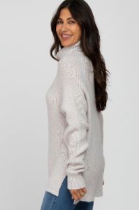 Grey Knit Turtleneck Sweater sold by Pinkblush