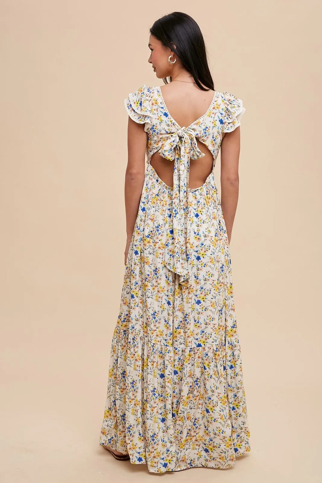 Multicolor Floral Crochet Accent Maxi Dress sold by Pinkblush product image thumbnail 3
