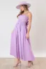 Lavender Scalloped Trim Cutout Back Maxi Dress sold by Pinkblush