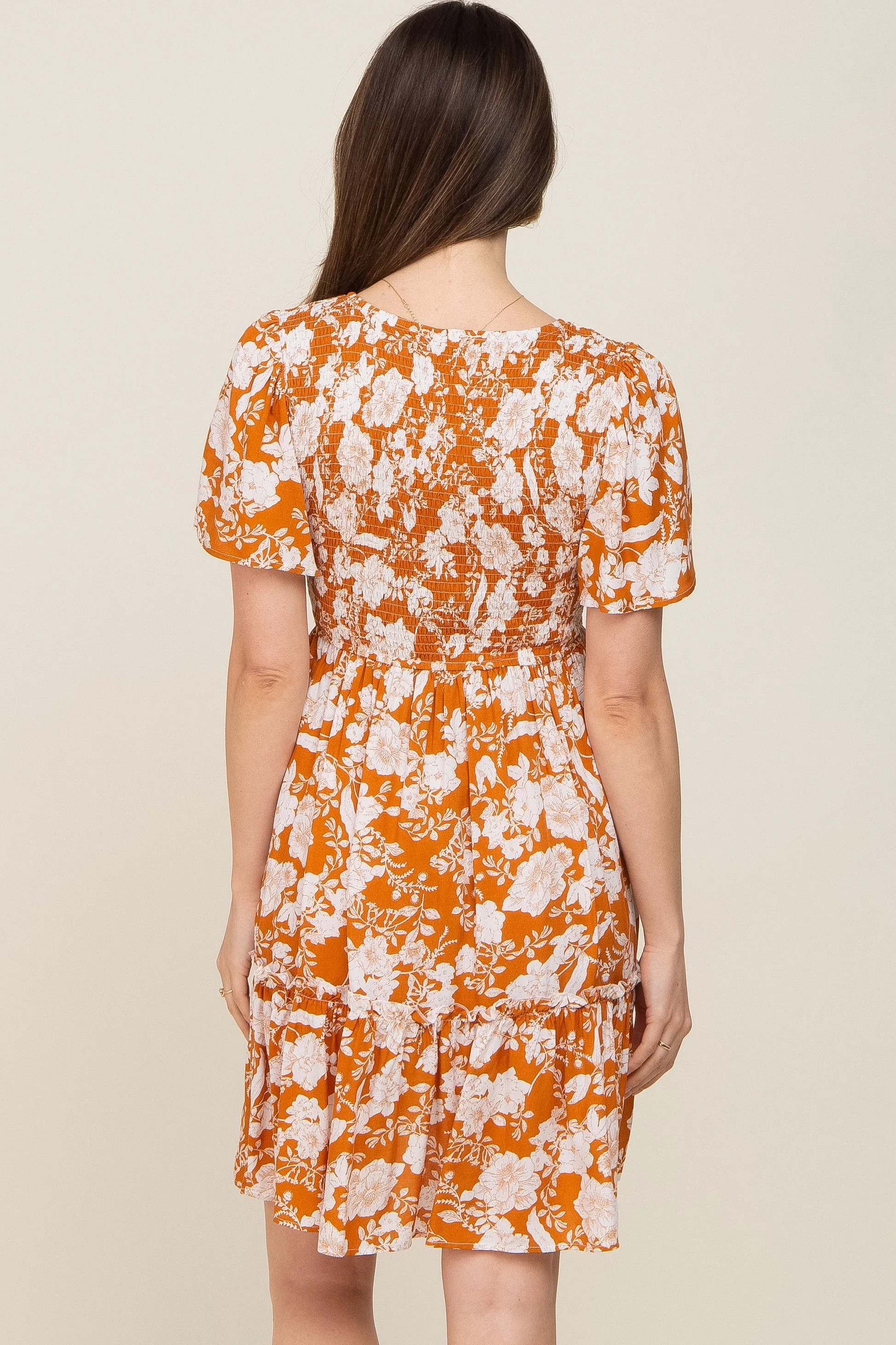 Floral Smocked Gathered Tier Maternity Dress sold by Pinkblush product image thumbnail 3