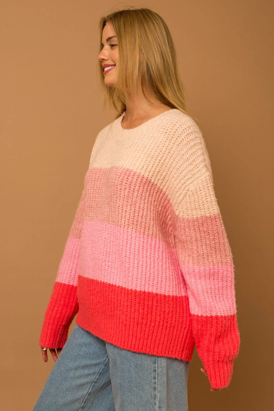 Pink Striped Knit Sweater sold by Pinkblush product image thumbnail 2