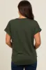 Olive Cuff Sleeve Maternity Top sold by Pinkblush