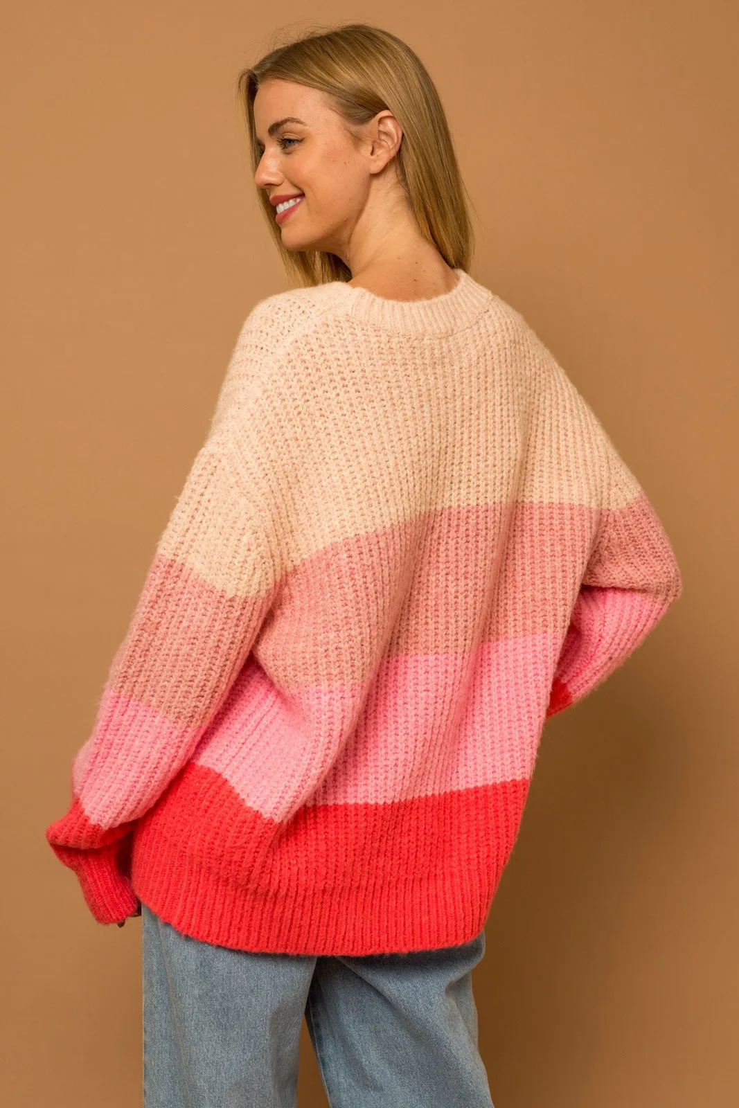 Pink Striped Knit Sweater sold by Pinkblush product image thumbnail 3
