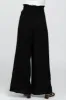 Black High Waist Tie Front Wide Pants sold by Pinkblush