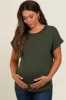 Olive Cuff Sleeve Maternity Top sold by Pinkblush