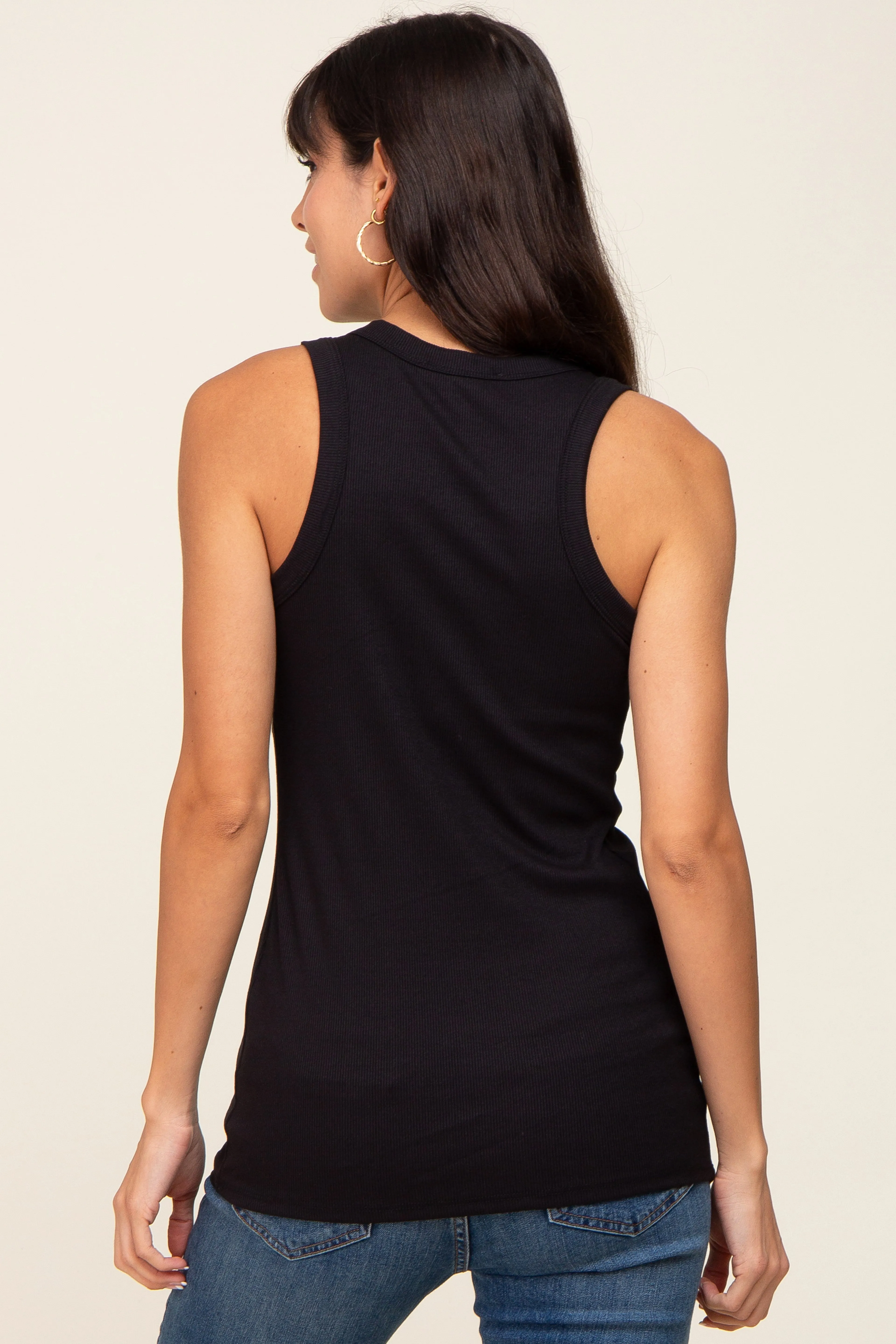 Black Sleeveless Ribbed Top sold by Pinkblush product image thumbnail 3