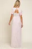 Light Pink Floral Smocked Chiffon Maternity Maxi Dress sold by Pinkblush