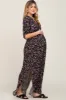 Black Floral V-Neck Maternity Maxi Dress sold by Pinkblush