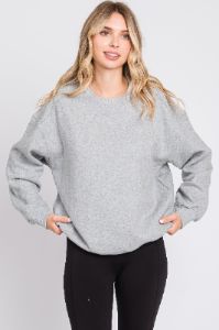 Heather Grey Basic Fleece Sweatshirt sold by Pinkblush