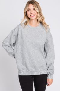 Heather Grey Basic Fleece Sweatshirt sold by Pinkblush
