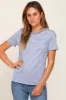 Light Blue Striped Basic Maternity Tee sold by Pinkblush