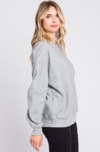 Heather Grey Basic Fleece Sweatshirt sold by Pinkblush