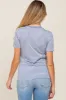 Light Blue Striped Basic Maternity Tee sold by Pinkblush