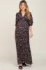 Black Floral V-Neck Maternity Maxi Dress sold by Pinkblush