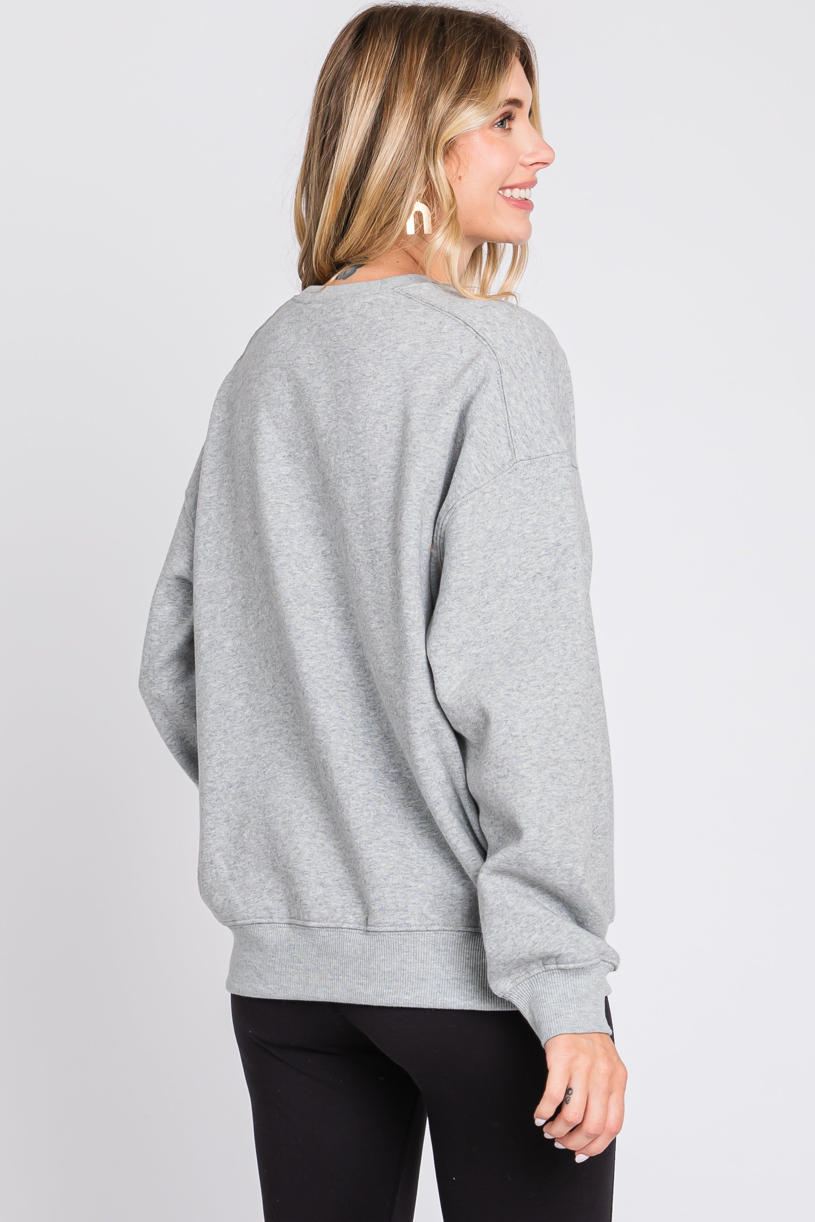 Heather Grey Basic Fleece Sweatshirt sold by Pinkblush product image thumbnail 3