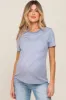 Light Blue Striped Basic Maternity Tee sold by Pinkblush