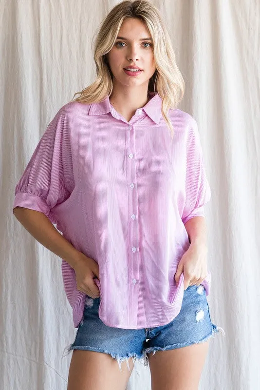 Pink Satin Button Up Maternity Top sold by Pinkblush product image thumbnail 5