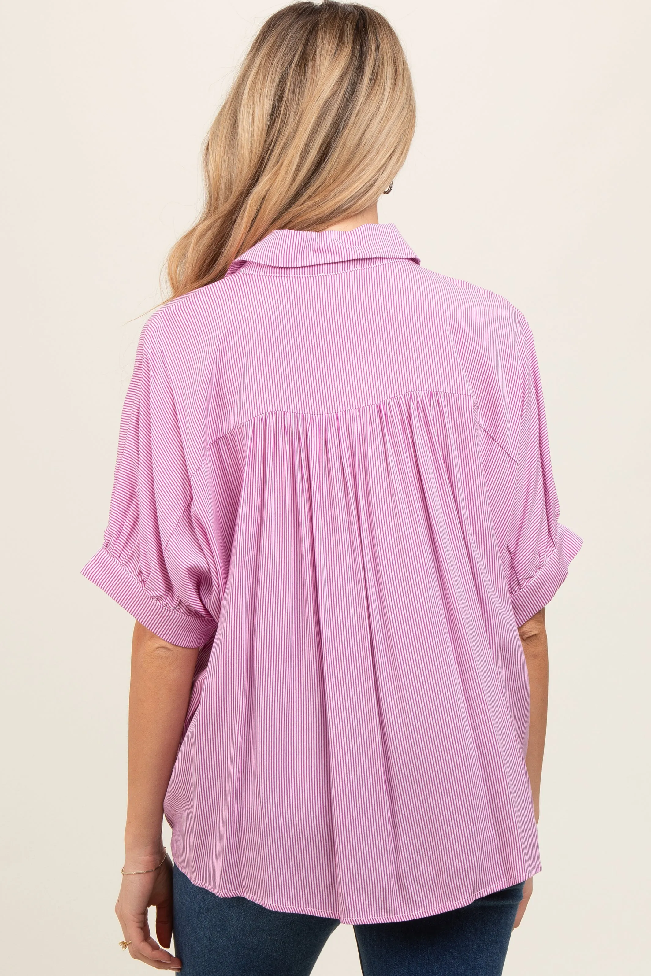 Pink Satin Button Up Maternity Top sold by Pinkblush product image thumbnail 4