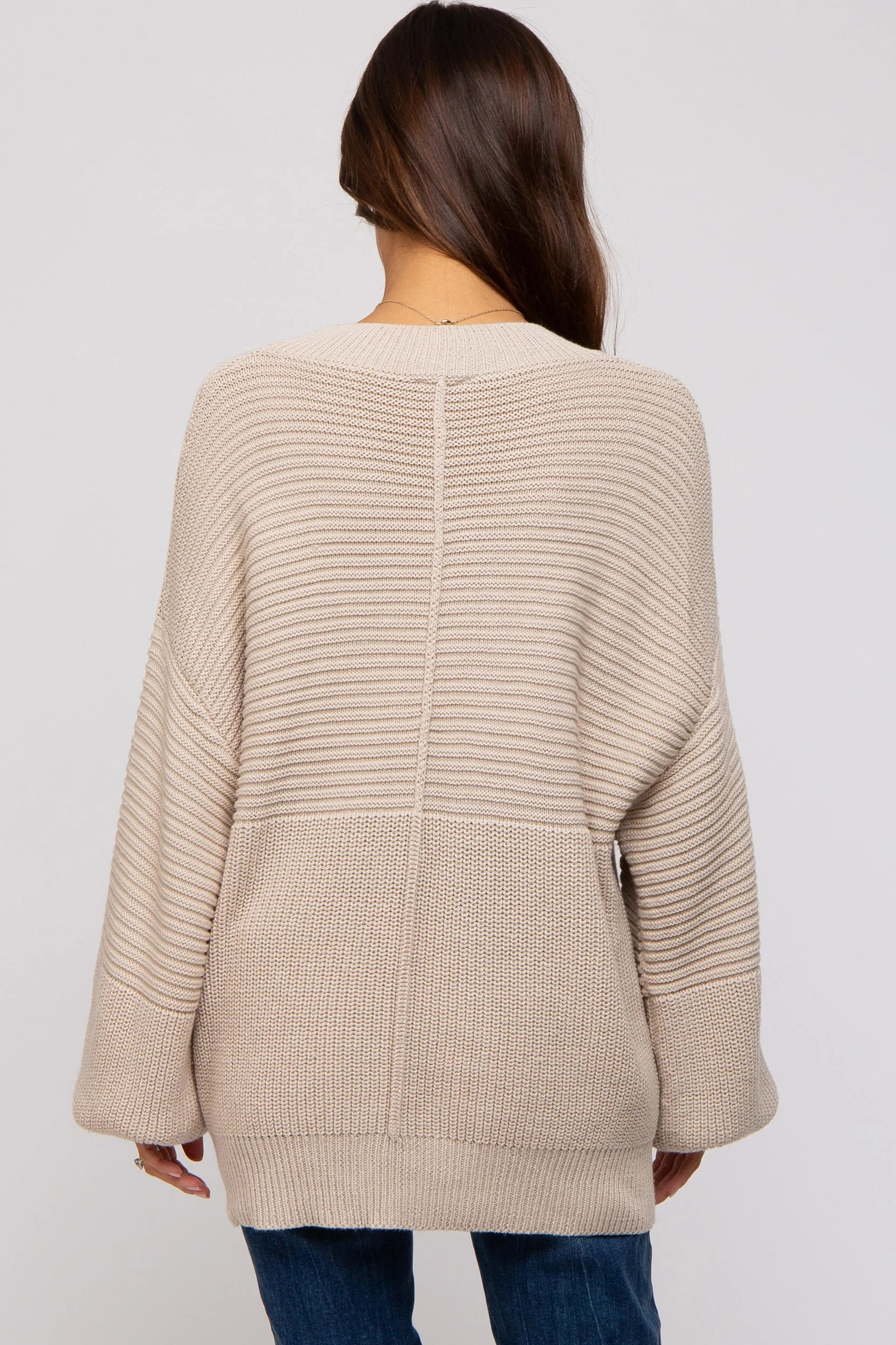 Beige Ribbed Maternity Sweater sold by Pinkblush product image thumbnail 3