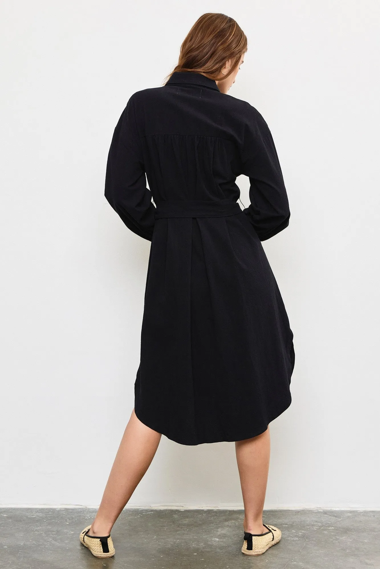 Black Flap Pocket Belted Shirt Dress sold by Pinkblush product image thumbnail 5