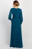 Teal Chiffon Long Sleeve Pleated Maternity Maxi Dress sold by Pinkblush
