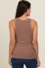 Mocha Sleeveless Ribbed Top sold by Pinkblush