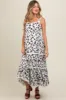 Ivory Floral Lace Trim Tiered Maternity Maxi Dress sold by Pinkblush