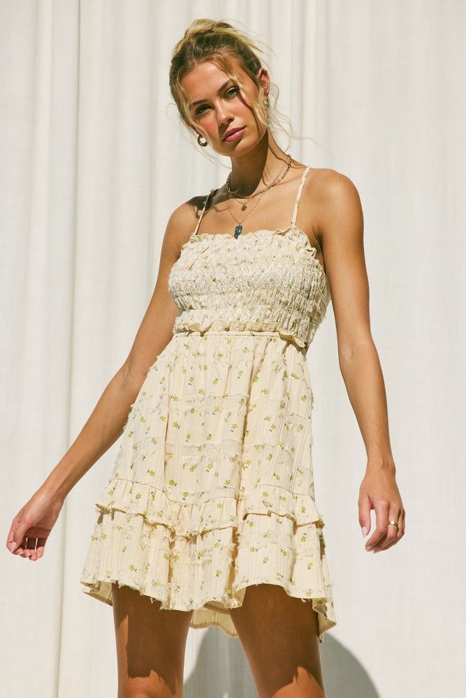 Natural Textured Embroidery Mini Dress sold by Pinkblush product image thumbnail 2