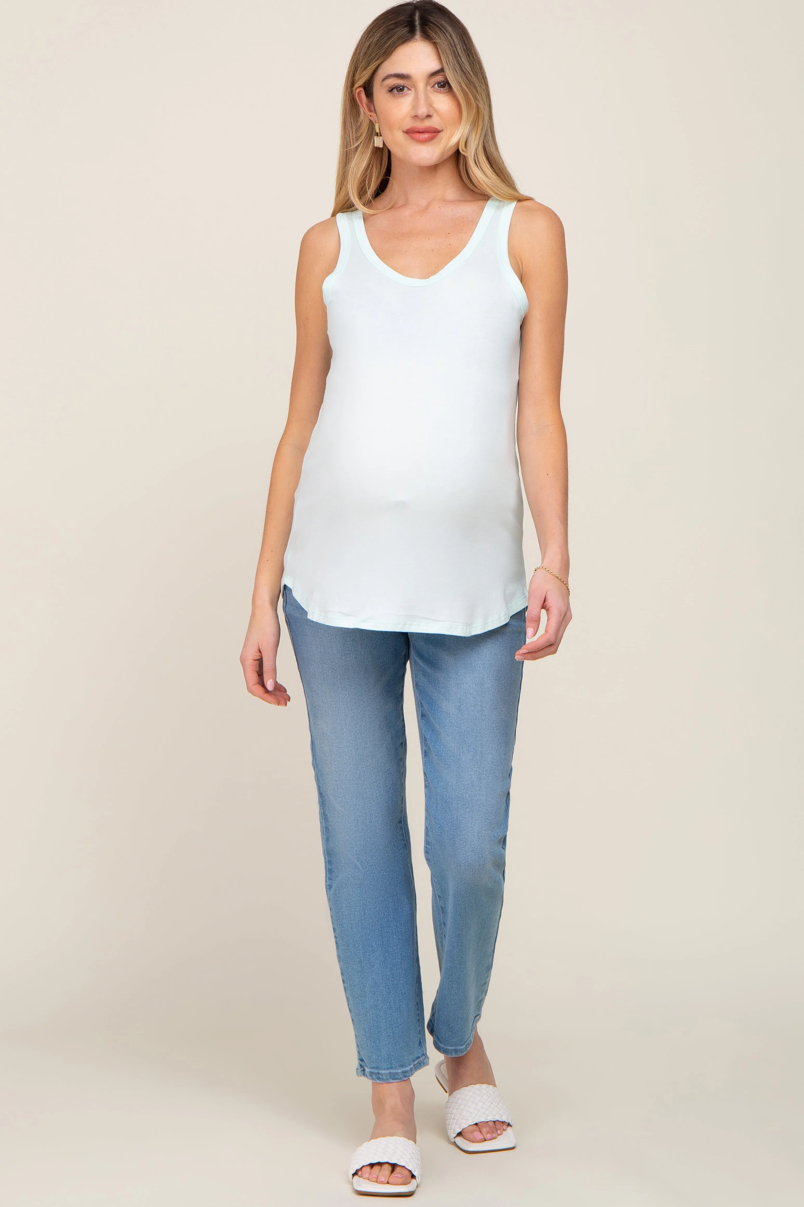 Light Blue Maternity Tank Top sold by Pinkblush product image thumbnail 4