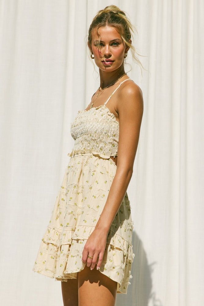 Natural Textured Embroidery Mini Dress sold by Pinkblush product image thumbnail 3