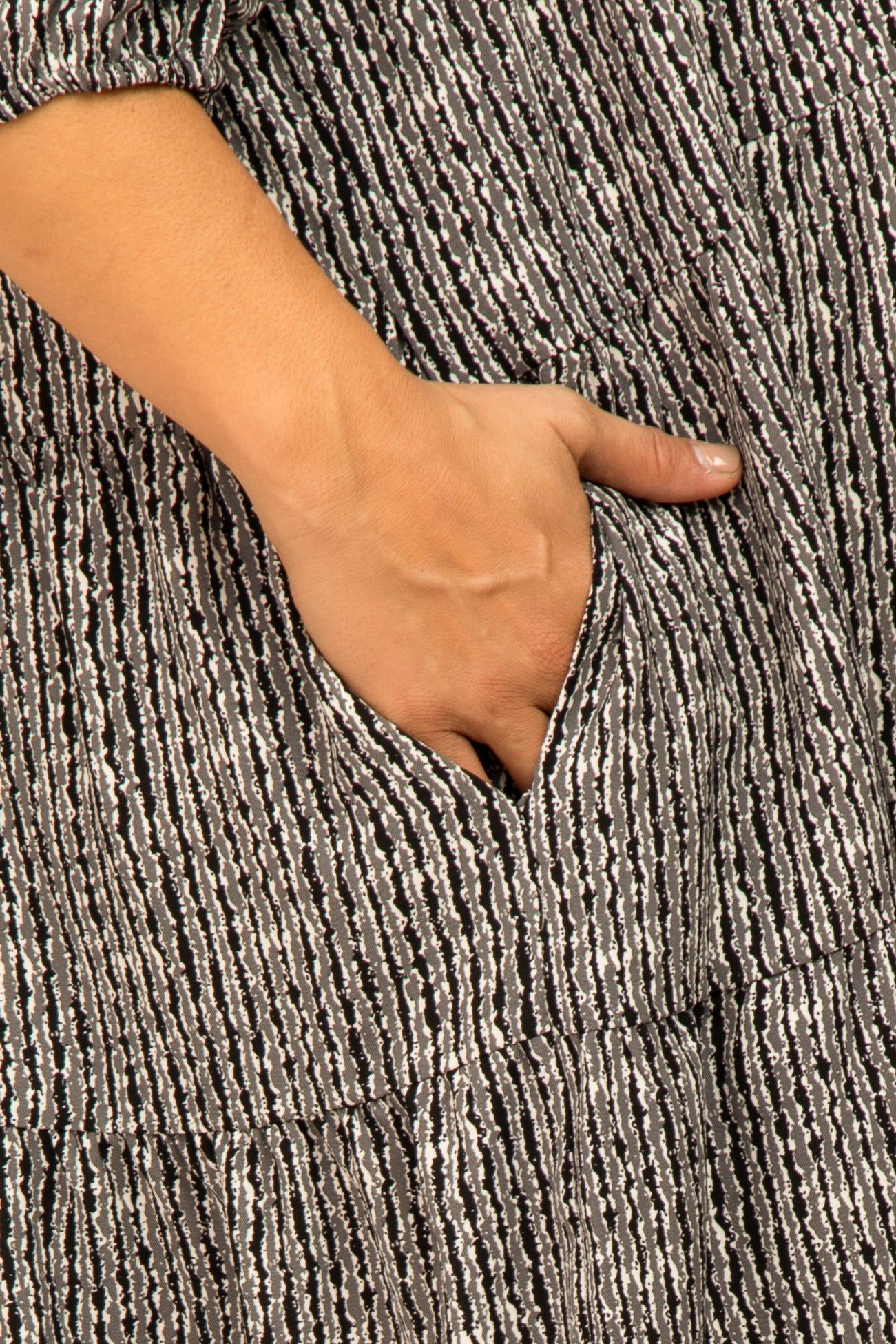 Charcoal Printed Tiered Maternity Plus Dress sold by Pinkblush product image thumbnail 6