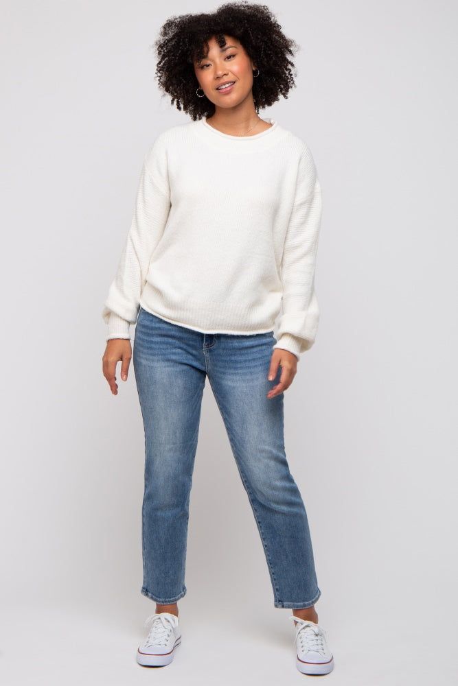 Cream Soft Knit Rolled Hem Sweater sold by Pinkblush product image thumbnail 4