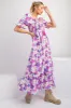 Magenta Floral Puff Sleeve Maxi Dress sold by Pinkblush