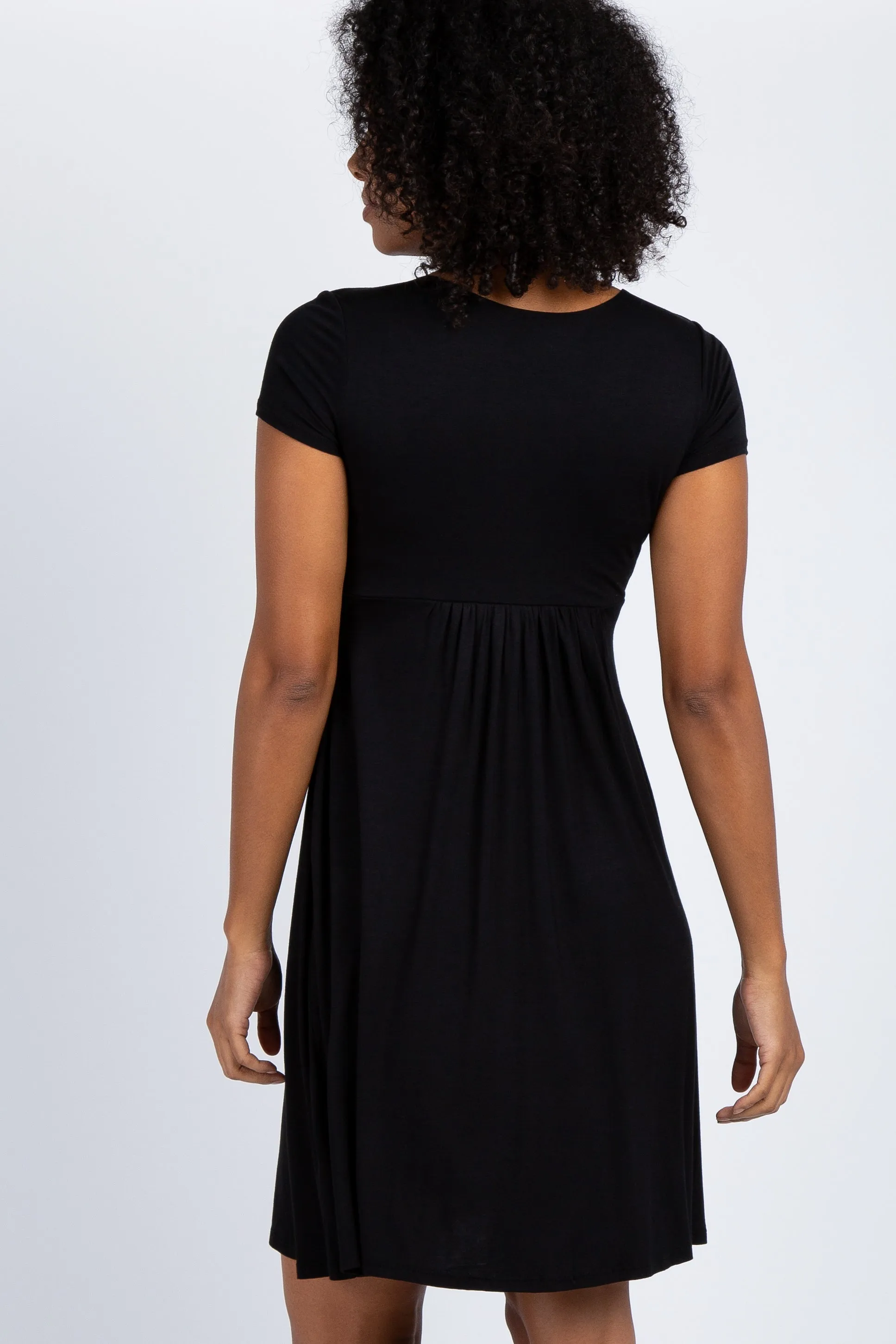 Black Draped Front Nursing Dress sold by Pinkblush product image thumbnail 4