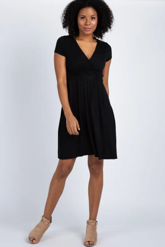 Black Draped Front Nursing Dress sold by Pinkblush