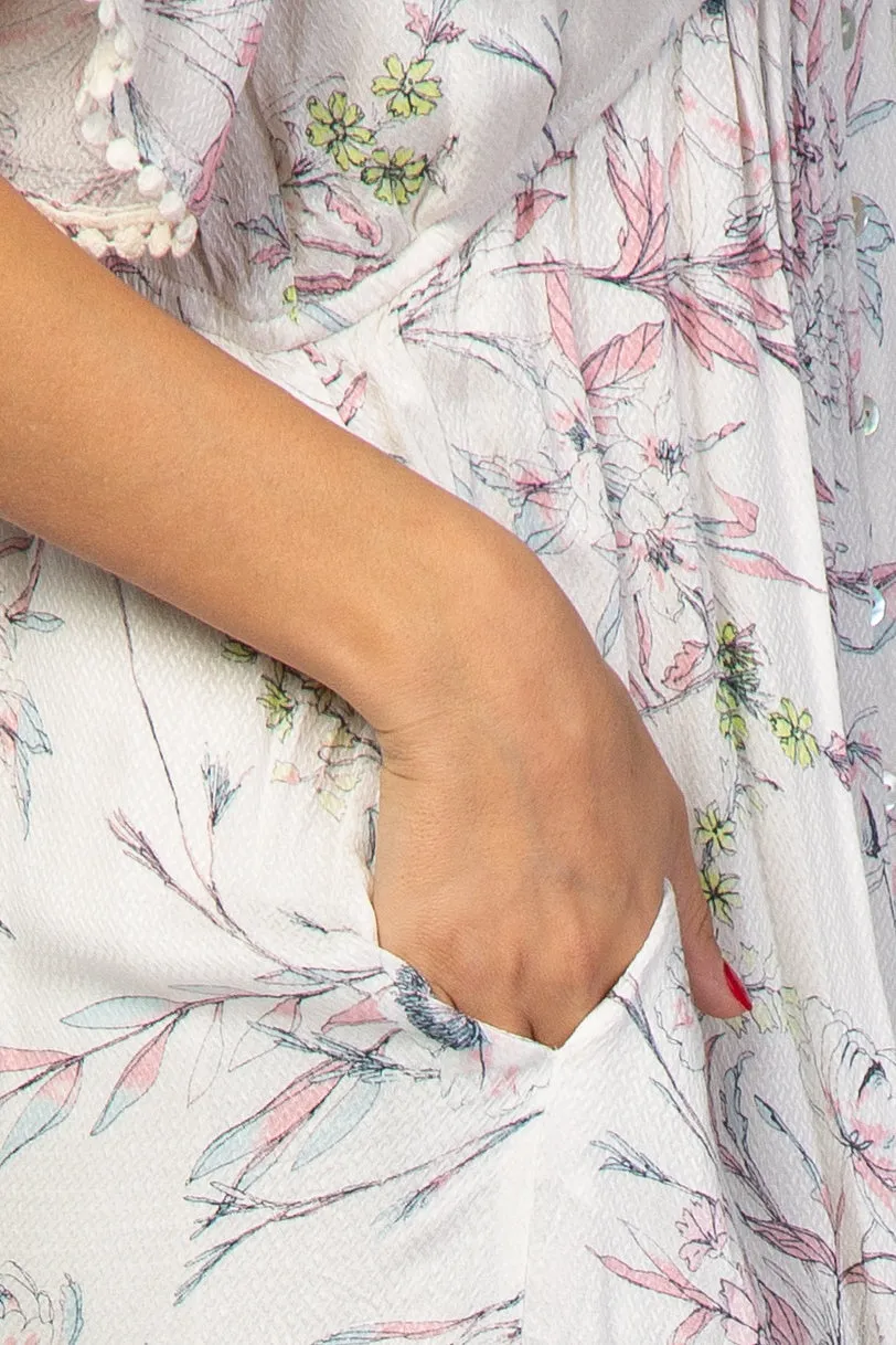 Ivory Floral Button Front Maxi Dress sold by Pinkblush product image thumbnail 5