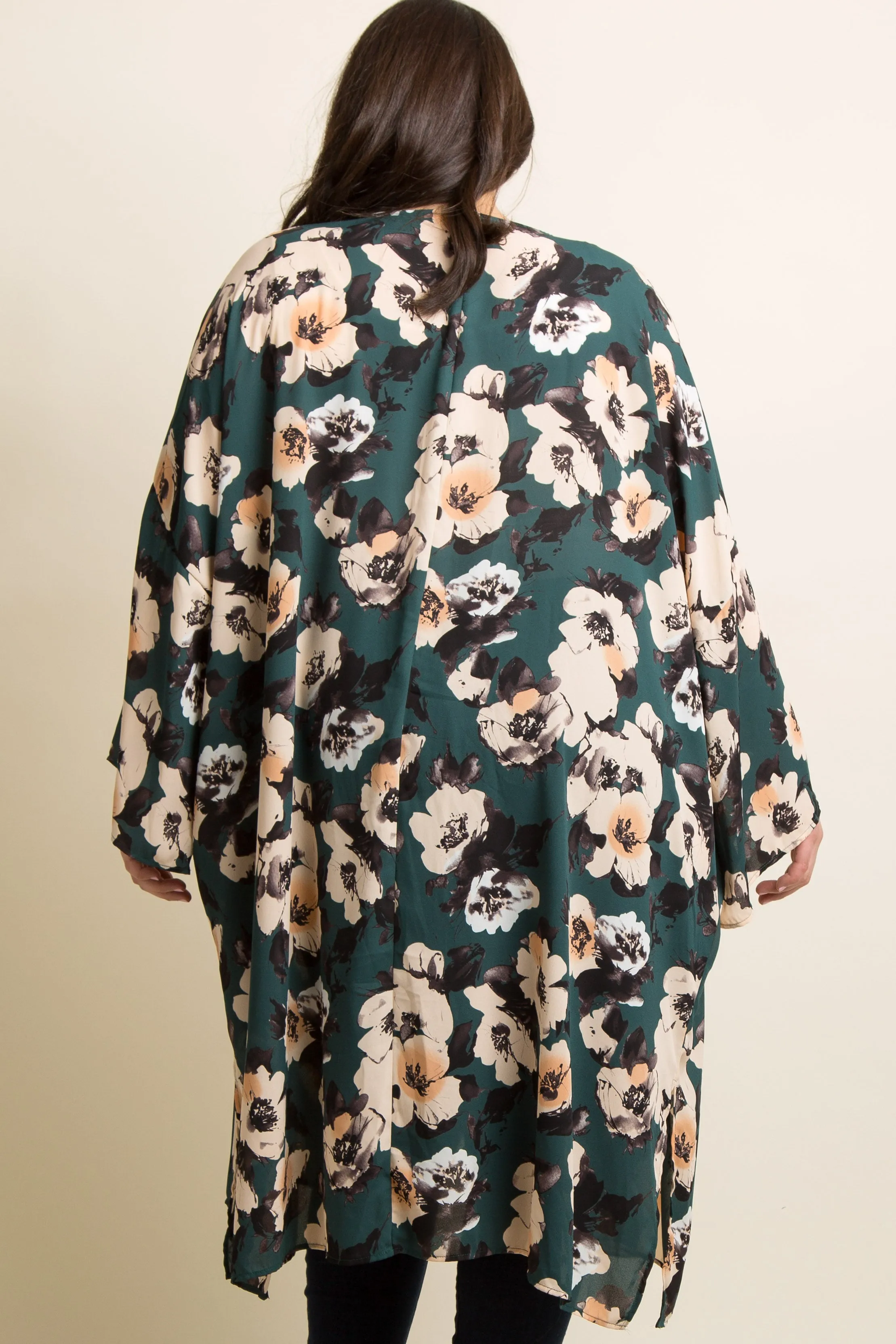 PinkBlush Green Floral Chiffon Long Plus Cover Up sold by Pinkblush product image thumbnail 4