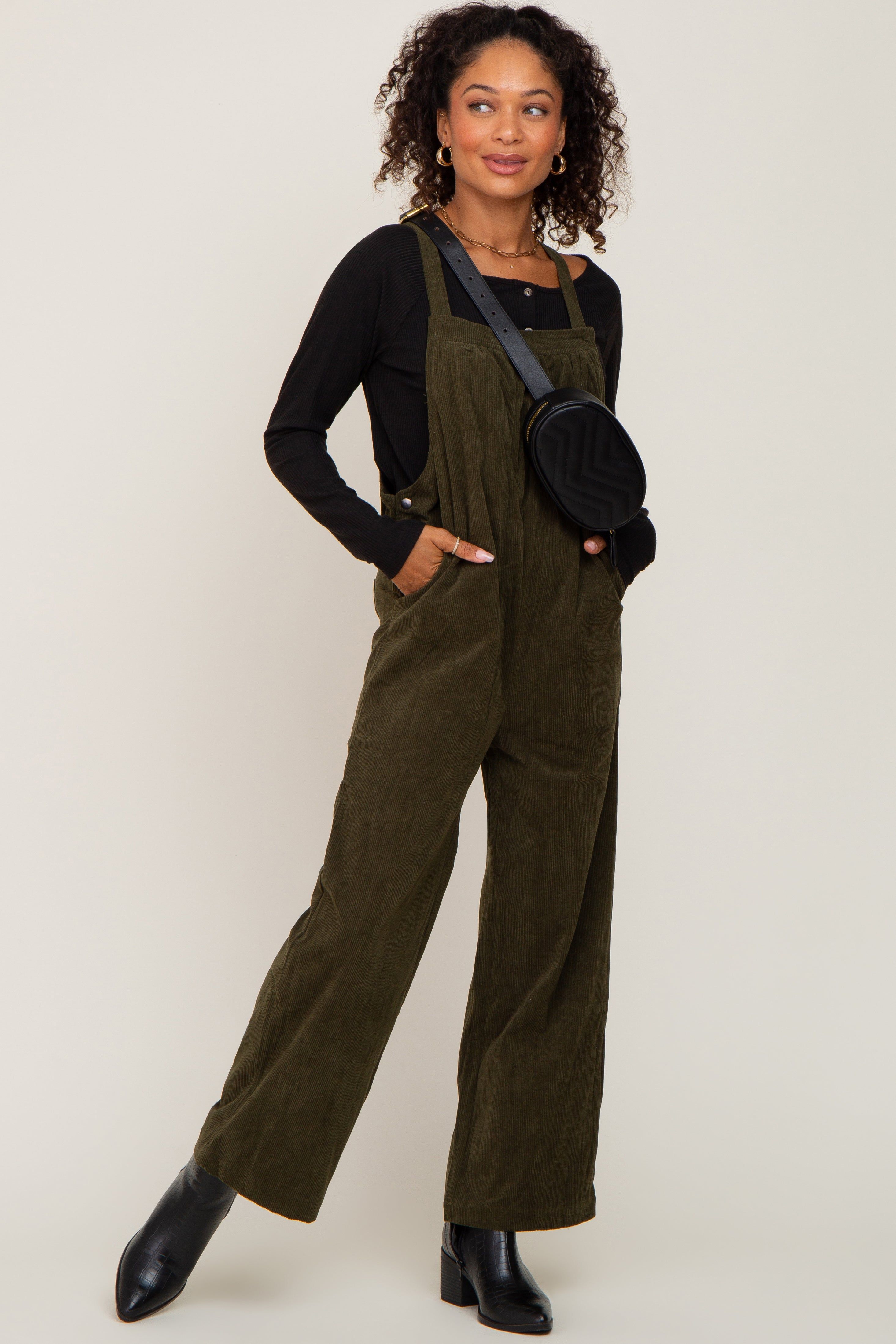 Olive Corduroy Overalls sold by Pinkblush product image thumbnail 5